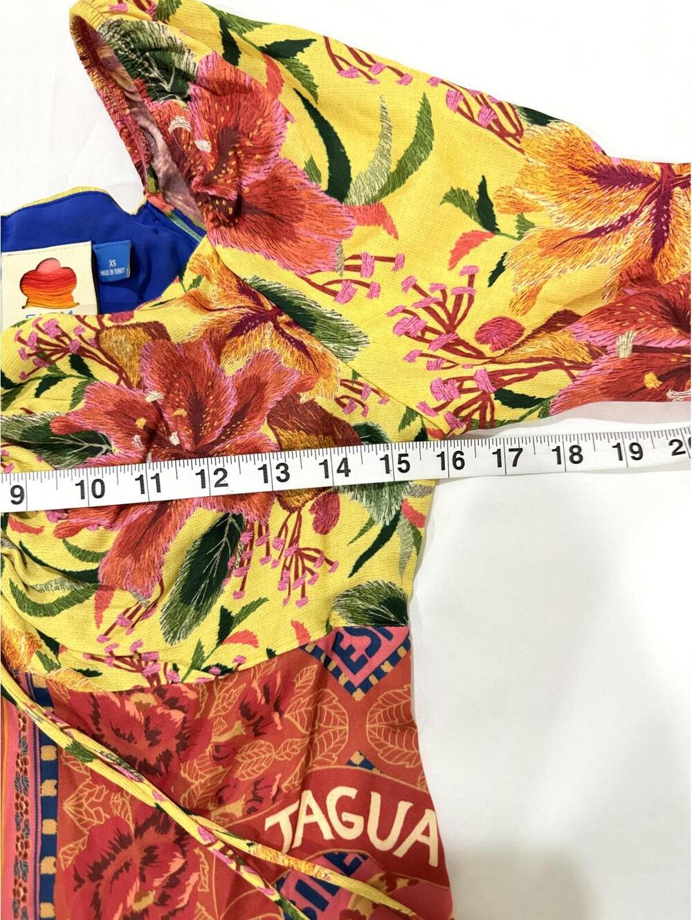 FARM Rio x Anthropologie Tropical Floral Puff Sleeve Blouse XS - Picture 8 of 9